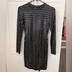 Elegant Black Sequin Dress